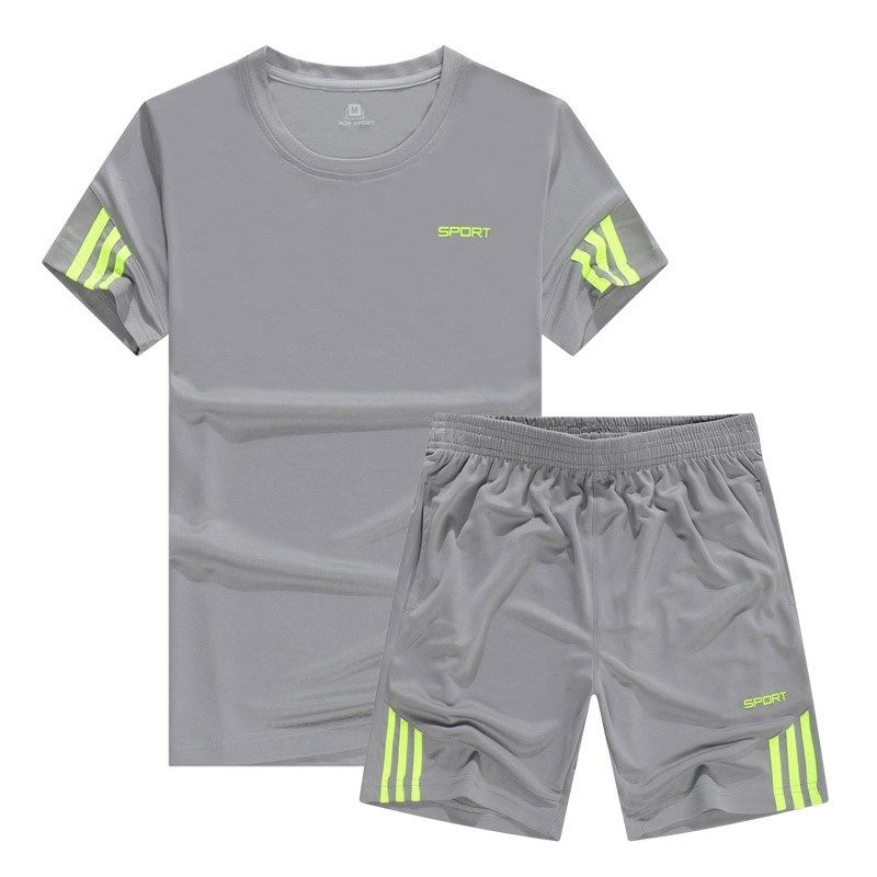Men Summer sport suits short pants+T shirt men Training suit