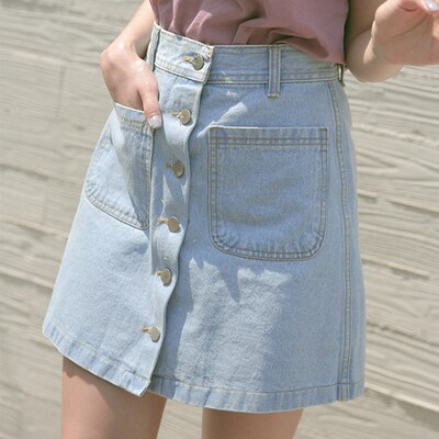 ladies high-waist hip skirt women denim jeans shorts dress