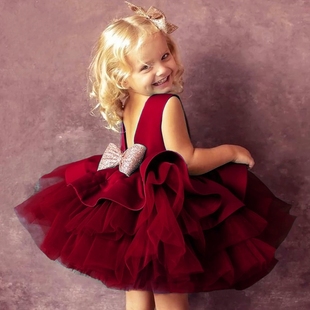 Newborn red dress Clothes for Girl Girls Baby birthday party