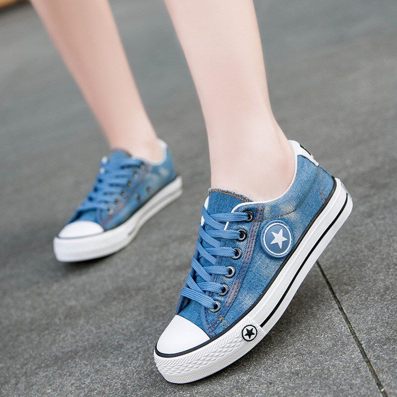 ladies casual denim canvas flat shoes women jeans sneakersin the Women's Shoes, Low shoes  category - from Buy2taobao.com to provide professional Taobao agent buy service