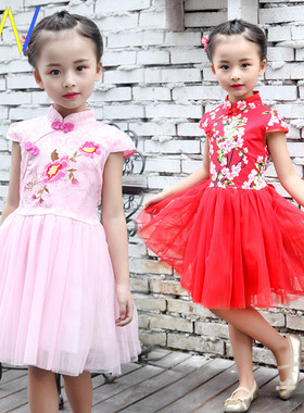clothes dress girl kids girls cheongsam baby Chinese-style