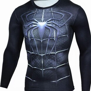 Men's Fast dry sports tights Captain America Fitness T-shirt