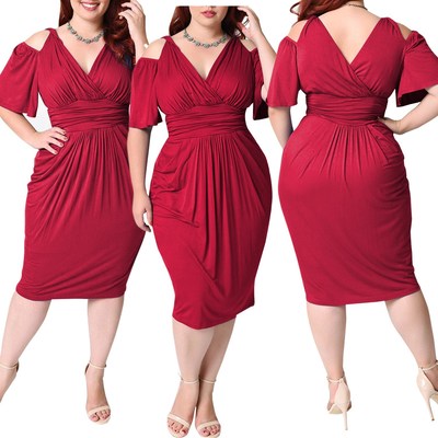 women big size clothes elegant bandage dinner party dress5XL
