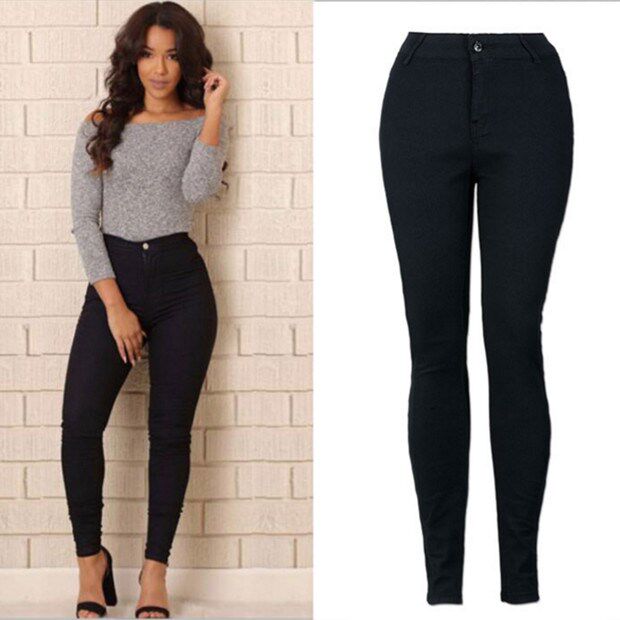 High Waist Women Jeans Femme  Denim Stretch Women's Pants