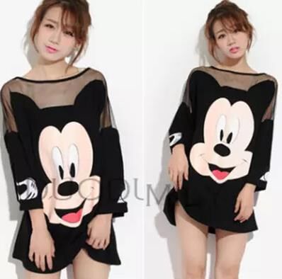 2018 woman Enlarge Jacobs Mosaic Long Dress Mickey T-shirt