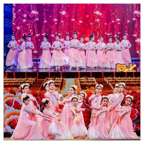 古典舞蹈演出服犹有花枝俏扇子舞