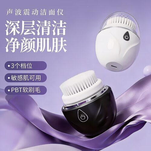 跨境超声波电动洗脸洁面仪无线防水硅胶洁面洗脸刷按摩美容礼品