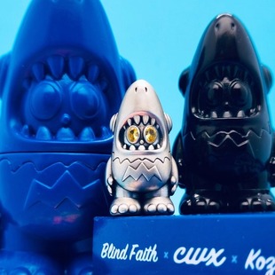 kozoo艺术家联名系列陈威信说谎的鲨鱼925银镶嵌版艺术潮玩挂坠