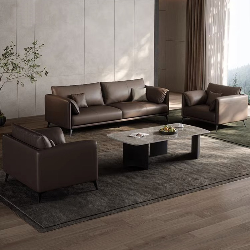现代商务办公真皮沙发