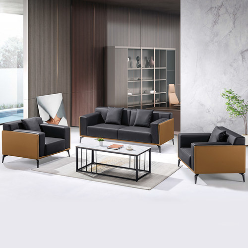 现代真皮商务办公沙发