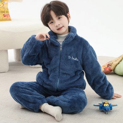 睡衣男孩冬季加绒加厚