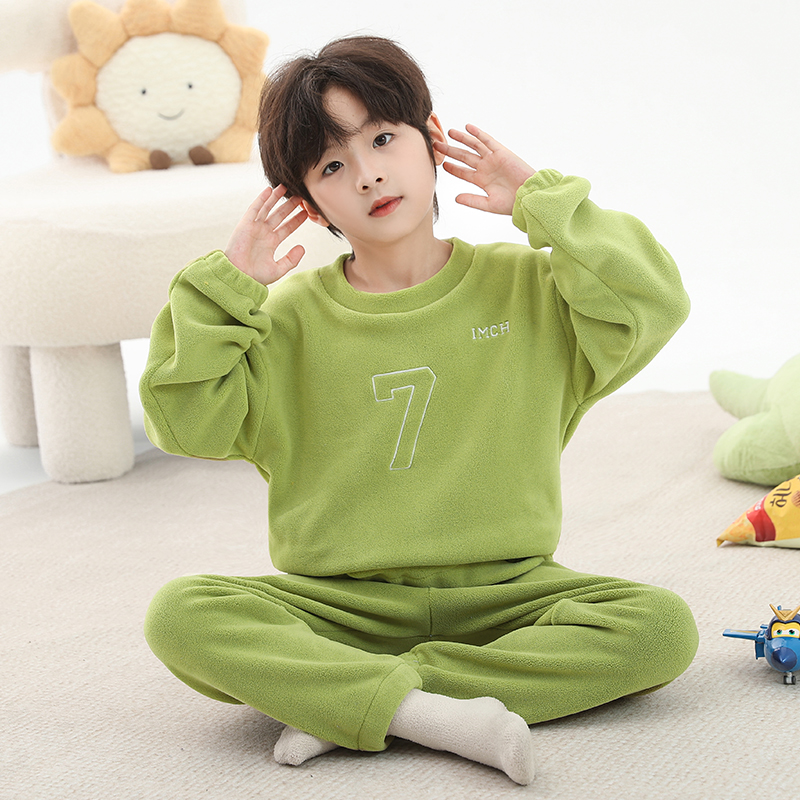 男童睡衣秋冬奥粒绒家居服