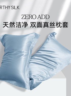 WORTHY SILK/华氏蚕人零添加双面真丝枕套简约纯色100%桑蚕丝礼盒