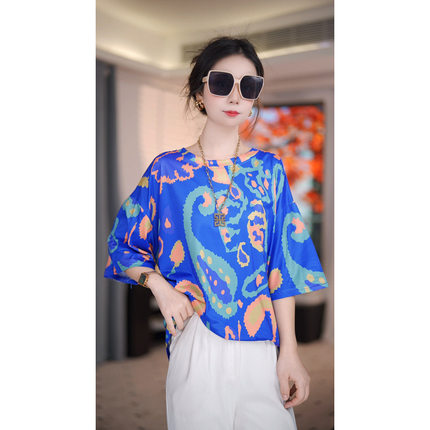 2026年夏季新款短袖T恤女韩版宽松中长款洋气ins潮流百搭装上衣女