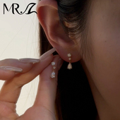 Z先生925银月神之泪培育钻耳环小巧精致通勤时尚 百搭耳坠情侣礼物