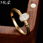 余生相伴 MR.Z 925银0.5克拉培育钻石戒子复古宫廷风设计戒指女