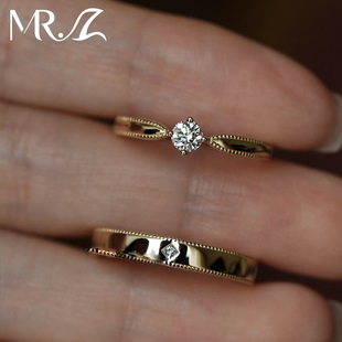 Z先生25分培育钻石情侣求婚订婚对戒结婚时尚简约光面单钻戒指