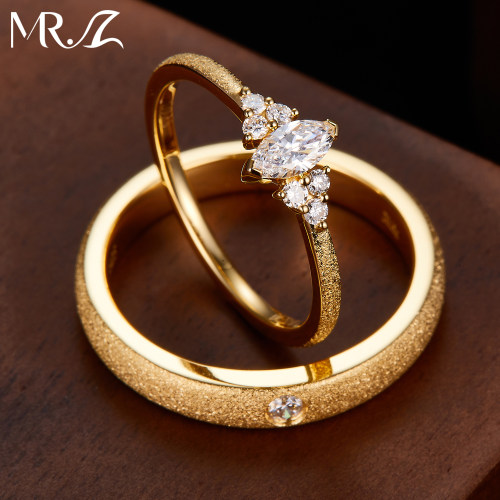 0.3克拉培育钻石情侣对戒925纯银