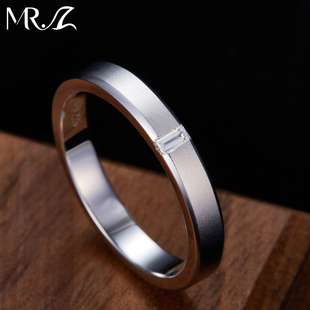 [MR.Z 一见钟情]0.05克拉培育钻石男戒简约时尚百搭磨砂工艺戒指