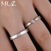 Z先生原创925银培育钻石情侣对戒男女轻奢简约结婚订婚求婚戒指