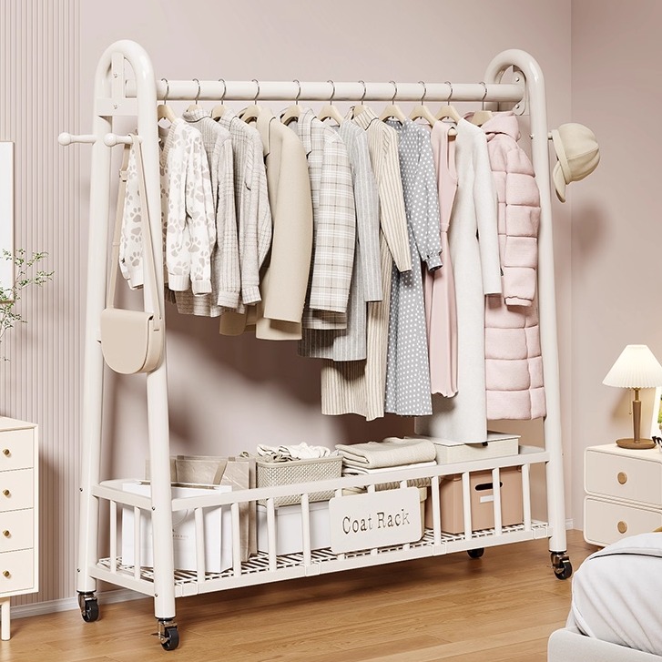 衣架落地卧室金属挂衣置物收纳架