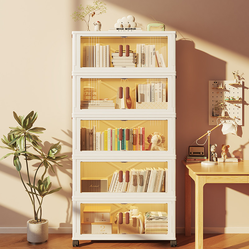 书架落地置物架家用书本玩具收纳柜办公室桌下零食储物架儿童书柜