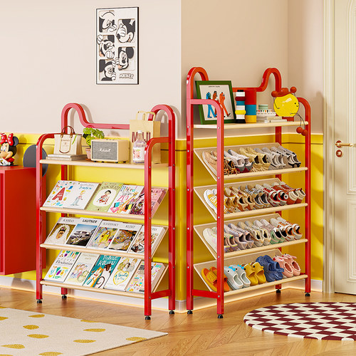 多用儿童书架鞋架一体收纳架