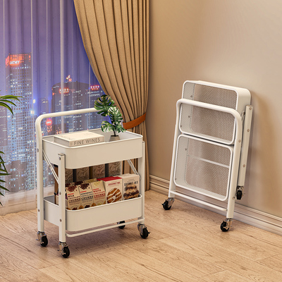 可折叠移动小推车置物架落地卧室客厅厨房浴室收纳层架子宿舍零食