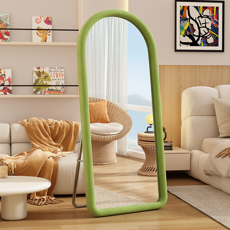 全身镜落地镜奶油ins风穿衣镜