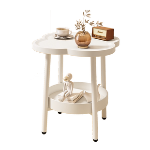 奶油风床头柜家用客厅可移动小茶几边几卧室床边置物架小型储物柜