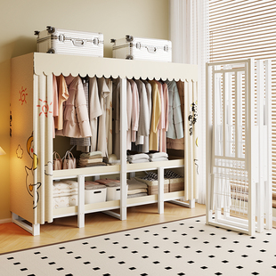 简易布衣柜卧室家用免安装折叠收纳柜加粗厚全钢架结构2026新爆款