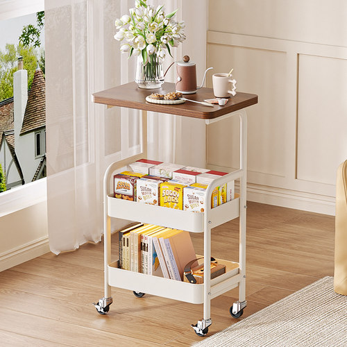 小推车床头可移动零食收纳置物架