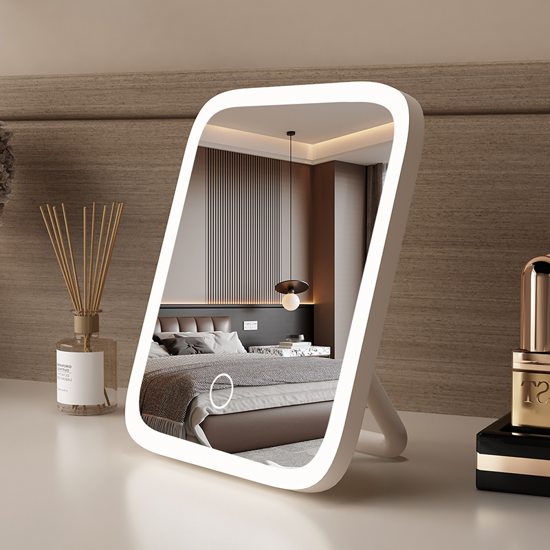 led化妆镜带灯折叠梳妆智能高清