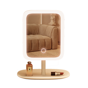 化妆镜带灯家用led镜子学生宿舍办公室台式桌面梳妆镜便携超高清