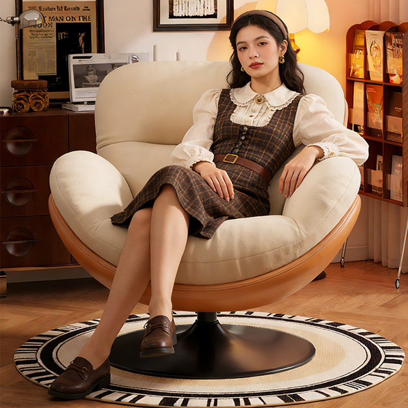 懒人沙发窝窝椅旋转蛋壳椅阳台家用躺椅可睡觉休闲单人转椅沙发椅