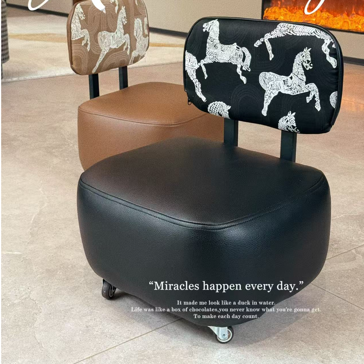 万向轮小凳子家用客厅矮凳可移动溜溜凳儿童靠背沙发椅美缝带娃凳,住宅家具,矮凳,淘宝优惠券,粉丝福利购,淘宝优惠卷