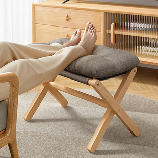 折叠脚凳家用沙发搁脚凳实木脚踏小凳子办公室桌下垫脚神器放脚凳