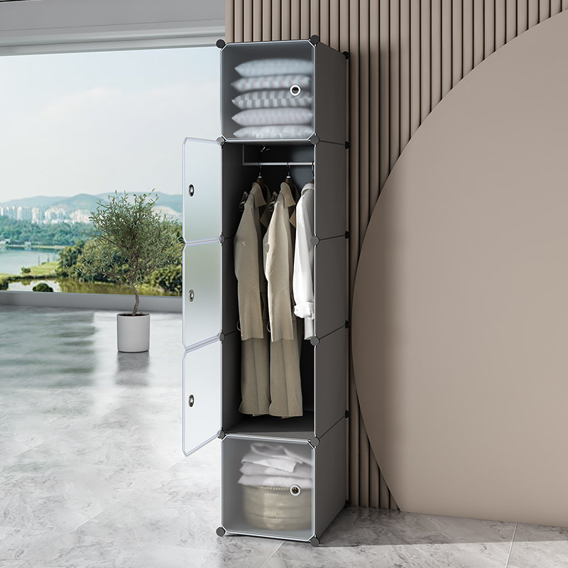 速发简易衣柜单储小号收纳柜子组舍卧室房宿装用人物柜小型省空间