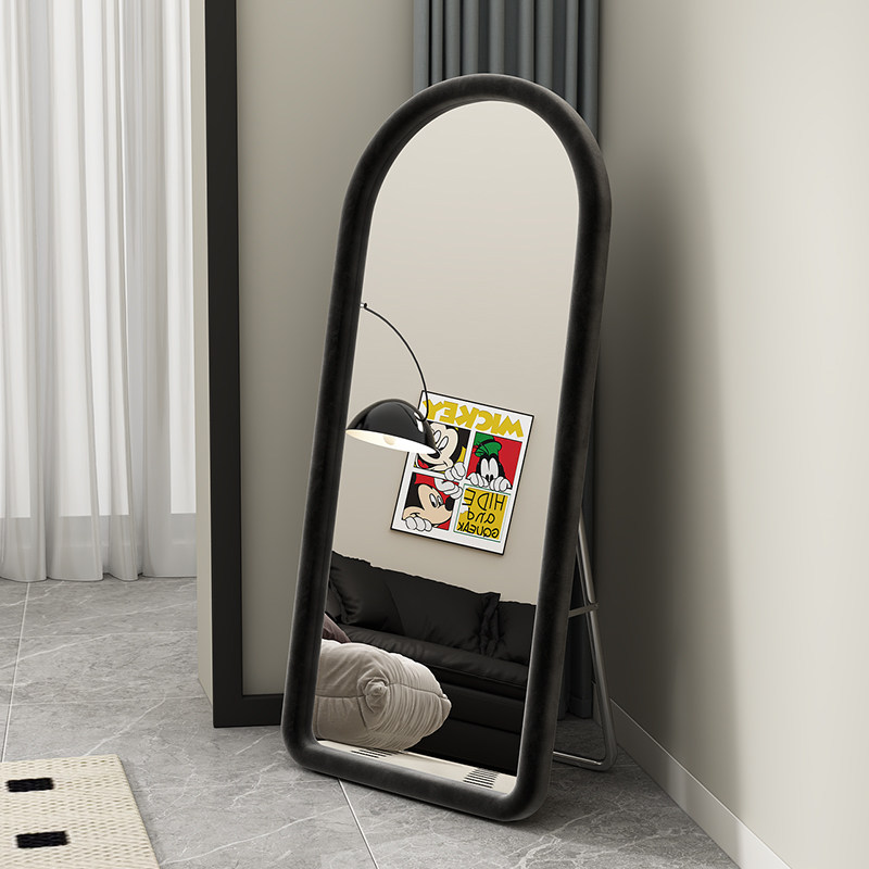 全身镜奶油风家用落地网红ins风穿衣镜卧室女生试衣镜子真实玻璃