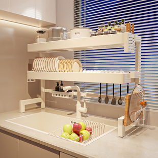 厨房水槽置物架台面碗盘收纳架多功能洗碗架水池上放碗碟架沥水架