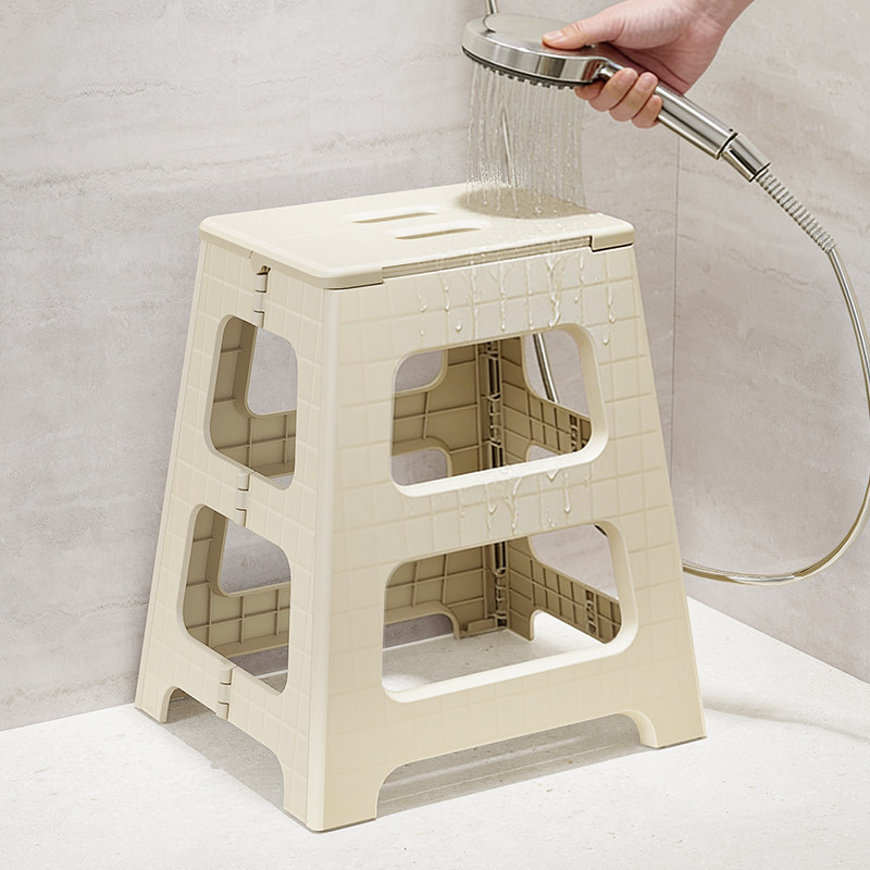 折叠高凳加厚塑料椅子便携式餐椅成人浴室洗澡小凳子结实户外马扎