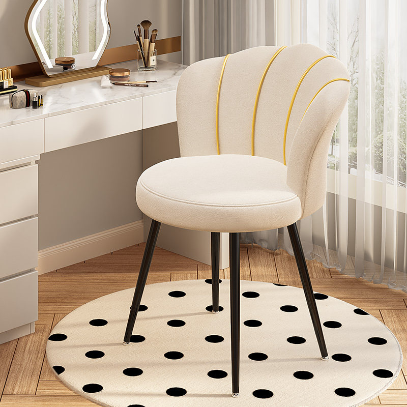 化妆椅家用简约花瓣凳高级女生卧室网红梳妆台凳子靠背轻奢美甲椅