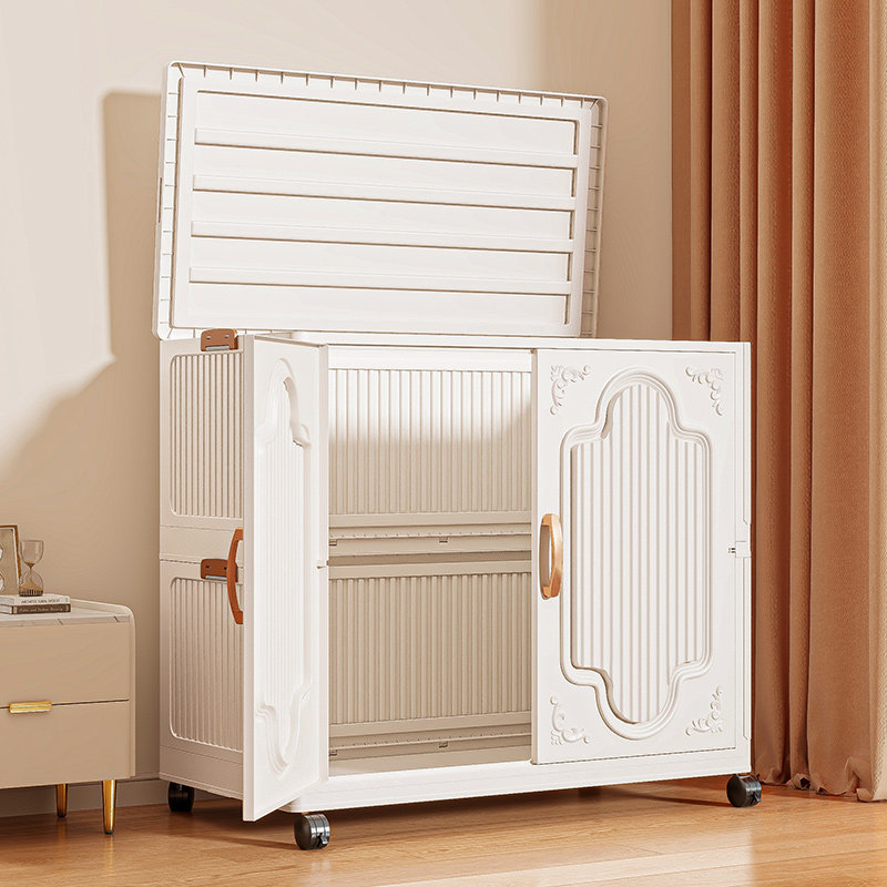 衣服收纳箱大容量超大家用翻盖整理箱带轮加厚衣物被子专用储物柜