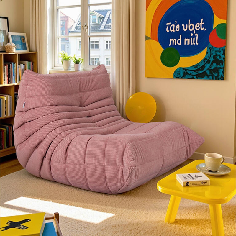 网红粉色毛毛虫沙发2025懒人沙发