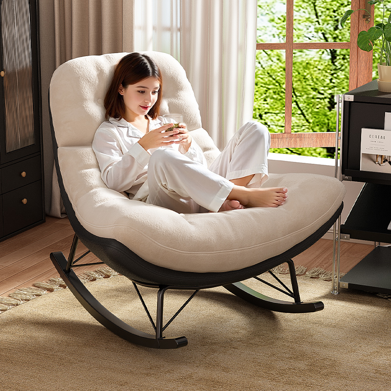 2025新款实木休闲摇摇椅懒人沙发