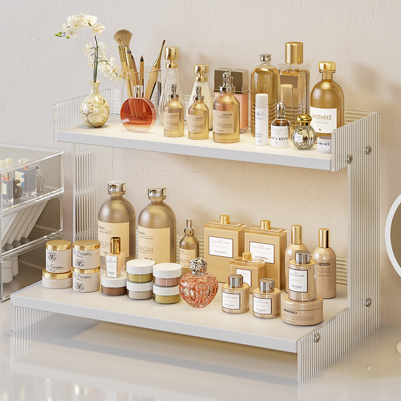化妆品收纳盒梳妆台护肤品香水置物架桌面高级感玄关口红整理架子