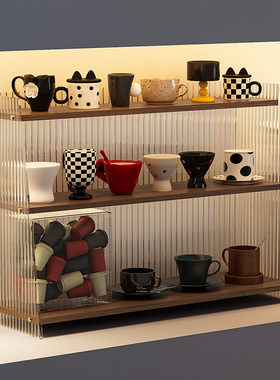 杯架杯子收纳置物架桌面水杯咖啡杯高级感厨房台面放杯具茶具架子