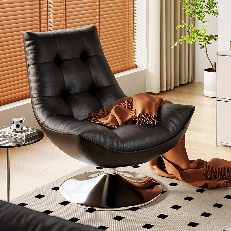 麦田旋转蛋壳椅可睡觉真皮椅