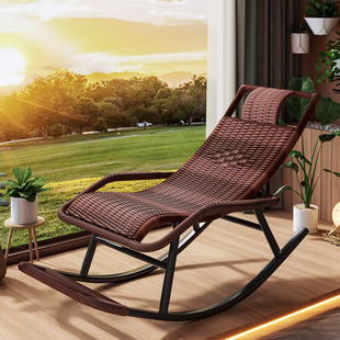 摇摇椅躺椅成人藤编椅午休阳台家用休闲可睡觉客厅老人单人逍遥椅