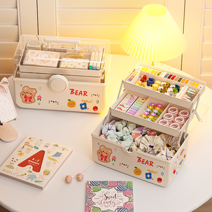 儿童发饰收纳盒女孩宝宝女童发夹饰品皮筋头饰发卡梳妆头绳首饰盒